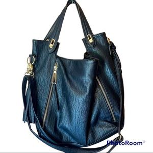 JESSICA SIMPSON Black Leather Purse
